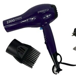 RED by Kiss 2300 Titanium Detangler Hair Dryer w/ Attachment Purple Blow Dryer